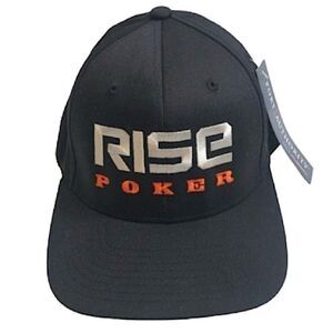 Rise Poker L/XL New Black Baseball Hat Cap Sportswear Flexfit